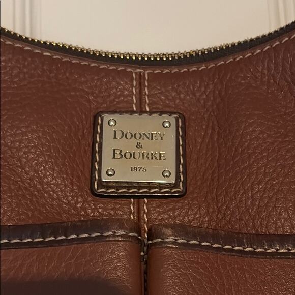 Dooney & Bourke Brown Leather Shoulder Bag - Picture 2 of 9